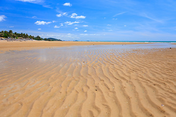 Image showing Low tide on golden sand beach