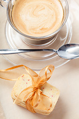 Image showing Stacked cookies and coffee