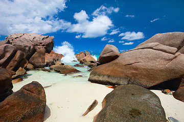 Image showing Beautiful rocky coast in Seychelles