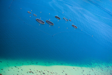 Image showing Fish farm from above