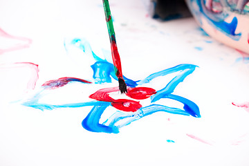 Image showing Boy painting