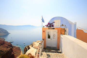 Image showing Small house with caldera and sea views