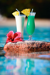 Image showing Two tropical cocktails