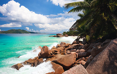 Image showing Beautiful rocky coast in Seychelles