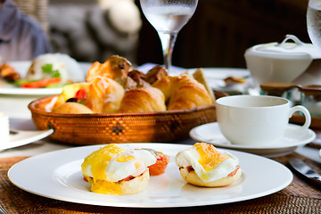 Image showing Delicious eggs served for breakfast