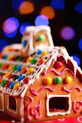 Image showing Closeup of gingerbread house