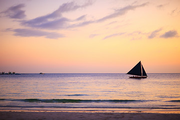 Image showing Beautiful sunset over ocean