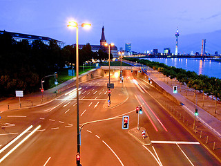 Image showing Crossroads at night