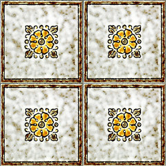 Image showing Floral tiles