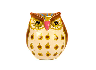 Image showing turkey owl decorative color clay figurine isolated 