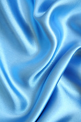 Image showing Smooth elegant blue silk as background 