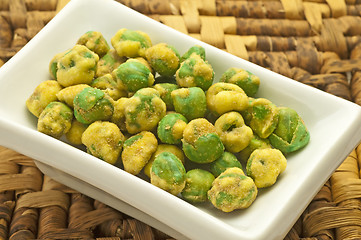 Image showing wasabi green peas