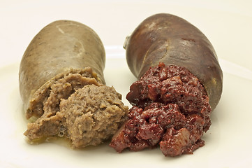 Image showing  blood sausage and liversausage