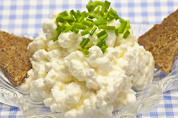 Image showing cheese with fresh herbs