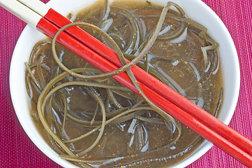 Image showing soup with seaweed 