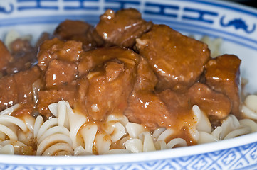 Image showing goulash of beef,noodles