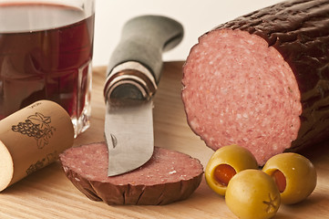 Image showing salami of boar