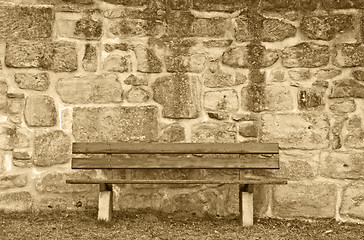 Image showing  wall with park bench