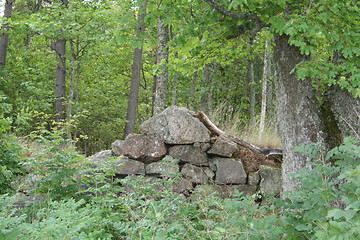 Image showing Stone-fence