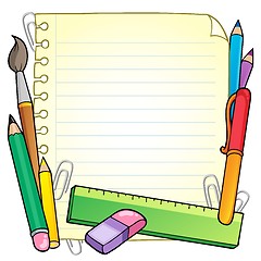 Image showing Notepad blank page and stationery 1