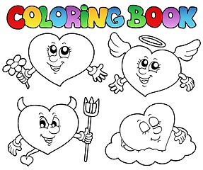 Image showing Coloring book hearts collection 2