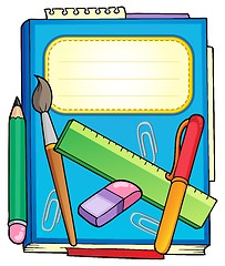 Image showing School notepad with stationery