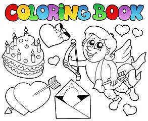 Image showing Coloring book Valentine theme 4