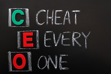 Image showing Acronym of CEO - Cheat Every One