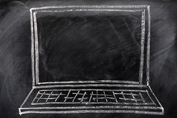 Image showing Chalk drawing of Laptop 