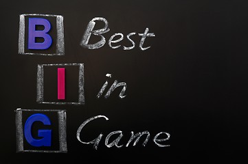 Image showing Acronym of BIG - Best in Game