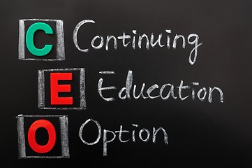 Image showing Acronym of CEO - Continuing Education Option