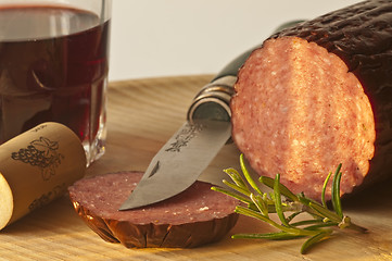 Image showing salami of boar