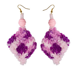 Image showing Crocheted earrings on a white background