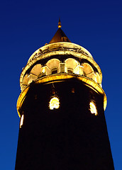 Image showing Galata tower at night