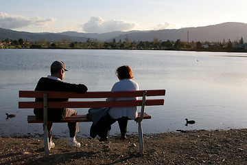 Image showing Older couple in the park