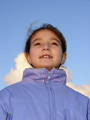 Image showing Cute girl against the sky