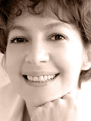 Image showing Closeup of a smiling woman