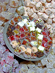 Image showing Turkish delights on a plate