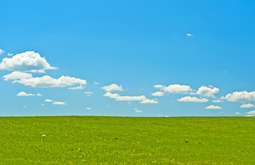 Image showing green with blue sky and clouds