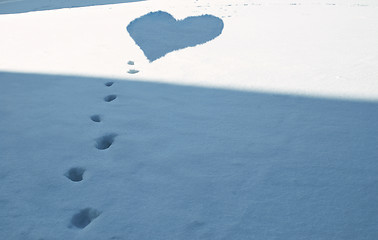 Image showing Heart in snow