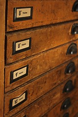 Image showing letterpress drawers