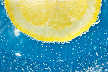 Image showing lemon in mineral water