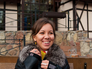 Image showing Young smiling brunette