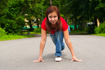 Image showing Girl Is Going To Run