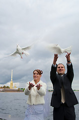 Image showing young wedding couple