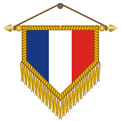 Image showing vector pennant with the flag of France