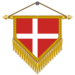 Image showing vector pennant with the flag of Denmark