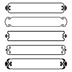 Image showing set of simple black banners border frame