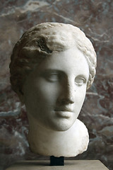 Image showing antique bust of a woman in louvre, paris