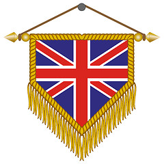 Image showing vector pennant with the flag of Great Britain